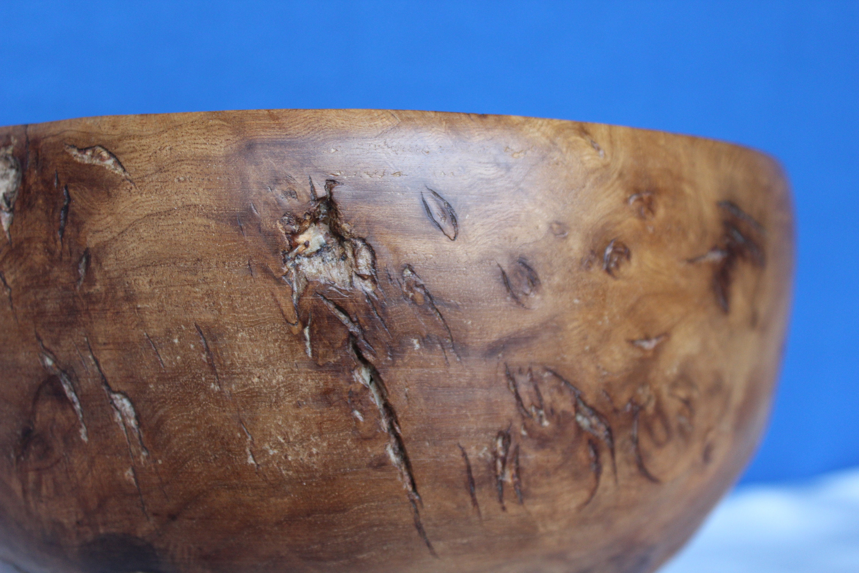 Turned Wooden Bowl Burr Wood Fruit Bowl Vintage Treen. Etsy UK