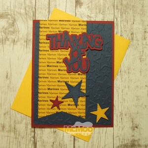 Marines Thinking of You Card. Handmade Military Card. Armed Forces Card. Marines Greeting Card.
