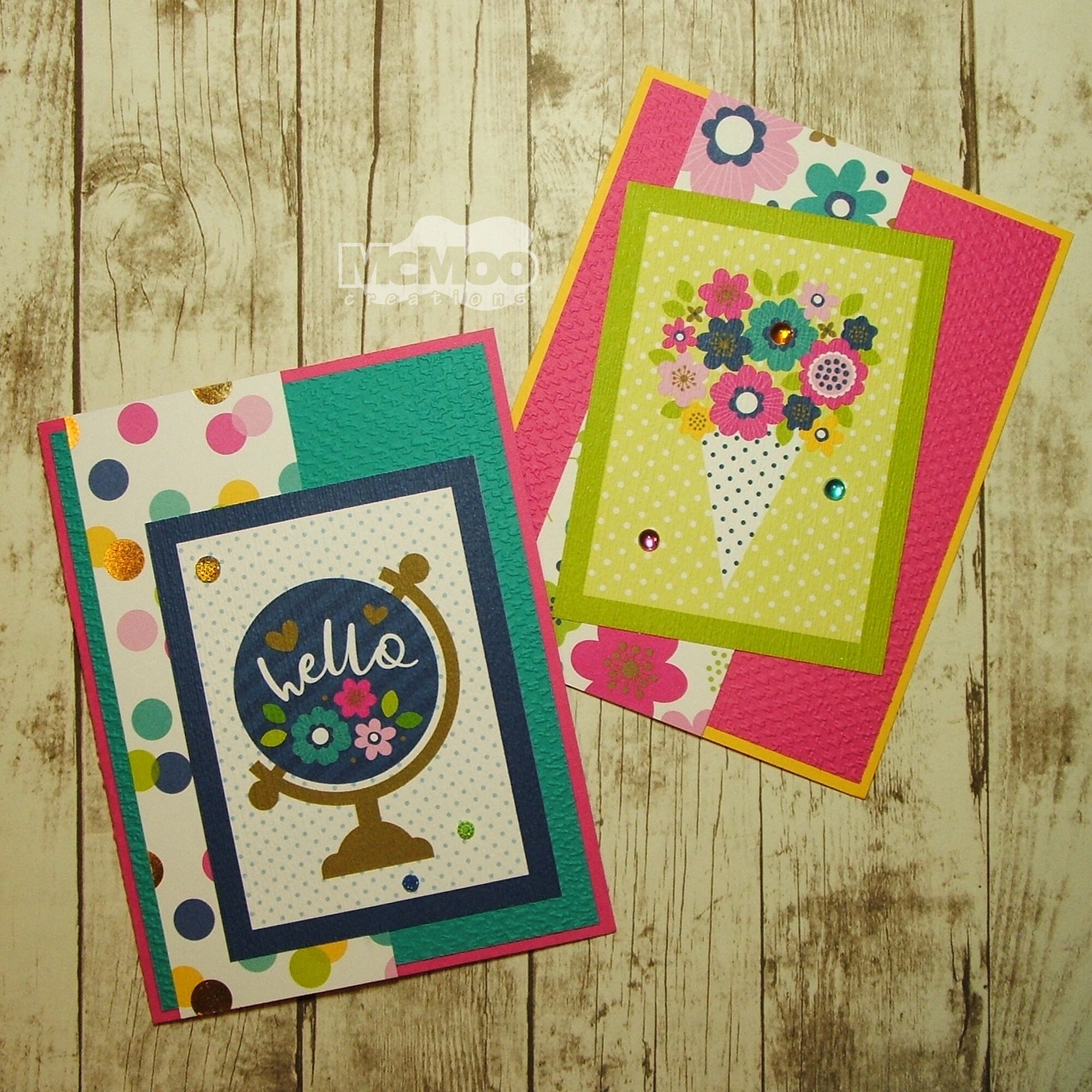 Hello Greeting Card Assortment. Set of 6 Handmade Cards. Blank Etsy
