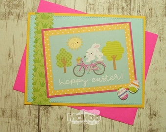 Easter Card. Handmade Easter Card. Easter Greeting Card. Hoppy Easter Card.
