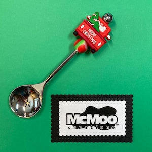 Christmas Truck Jelly Spoon.  Stainless Steel Jelly Spoon.  Beaded Mini Spoon.  Hostess Gift.