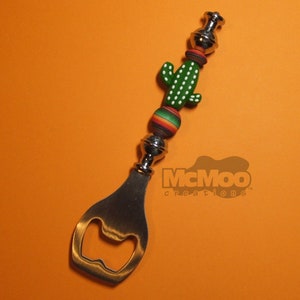 Cactus Serape Bottle Opener.  Stainless Steel Bottle Opener.  Gift for Him.  Beaded Bottle Opener.  Cactus Serape Theme.