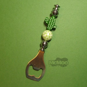 Saguaro Cactus Bottle Opener.  Stainless Steel Bottle Opener.  Gift for Him.  Beaded Bottle Opener.  Southwest Gift.