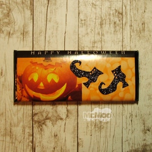 Happy Halloween Jack-O-Lantern Candy Bar Wrapper.  Candy Bar Wrapper.  Halloween Favor.