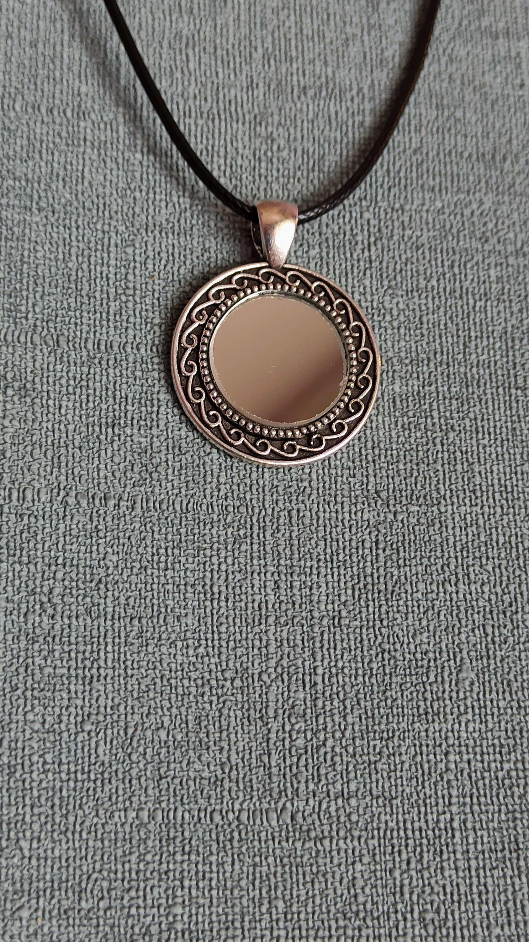 Round mirror pendant mirror pendant necklace mirror pendant Etsy