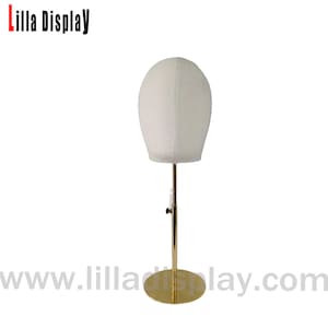 Hats Display Wigs Display Adjustable Gold Base Pinnable Sewing Natural Linen Male Mannequin Head Bruce