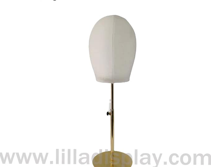 Hats Display Wigs Display Adjustable Gold Base Pinnable Sewing Natural Linen Male Mannequin Head Bruce
