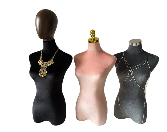 Cheap No Arms Pink Velvet Female Mannequin Dress Form Cameron