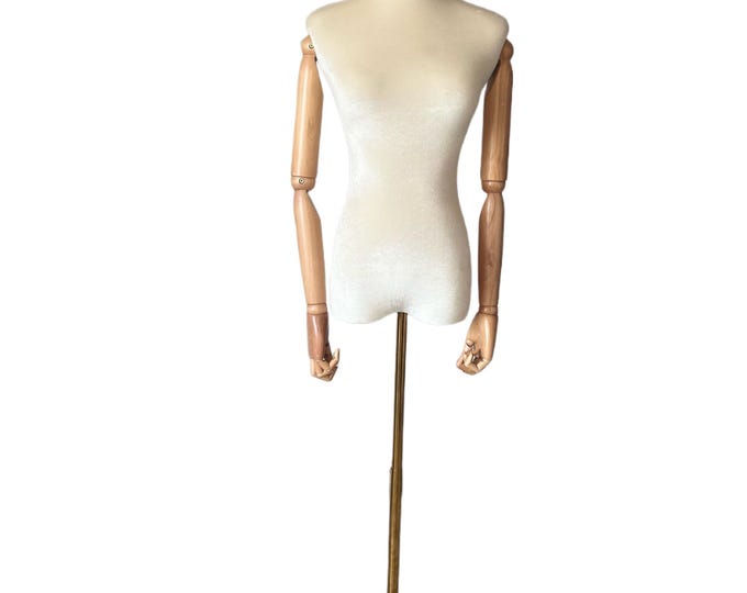 Gold Crown Neck Fleshtone Skin Color Velvet Female Mannequin Dress Form Myra