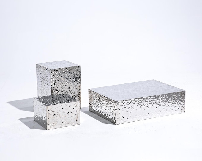 3Pcs/Set Wave Style Surface Treatment Stainless Steel Retail Store Display Shelf Table W01