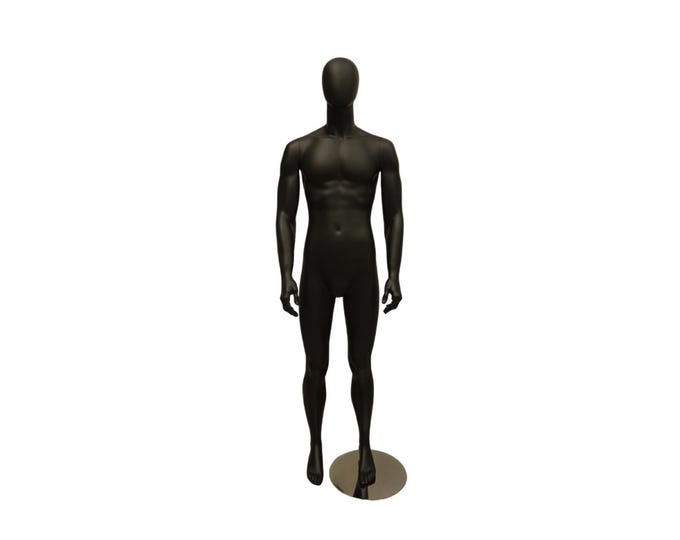 M/L Size Black Matt Full Body Egghead Thight Size 54cm European Man Male Mannequin M01
