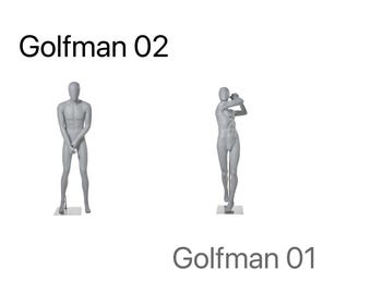 Cool Gray Sports Man Playing Golf Male Golf Man Mannequin Golfman 01