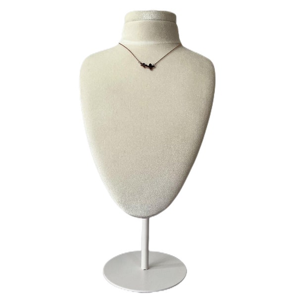 Adjustable White  Base White Velvet Jewelry Display Necklace Display Mannequin Display Neck Stand Jade