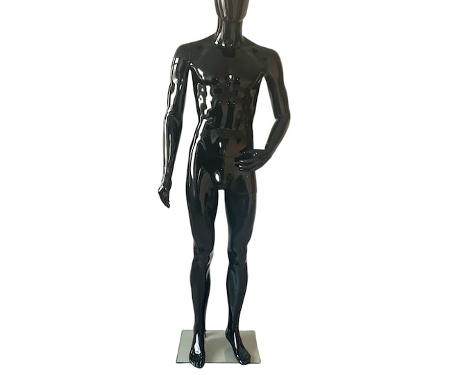 Plastic Black Glossy Standing Male Full body Mannequin PLEGG5