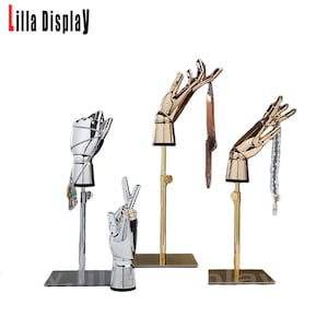 Base quadrada dourada ajustável, mãos douradas, display de joias, chapéus, display HD01