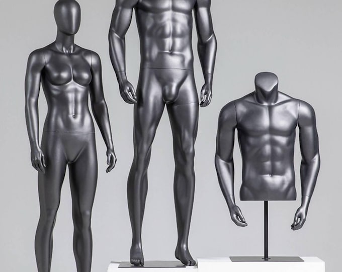 Black Matt Color Full Body Sports Athletic Female Mannequin Amanda