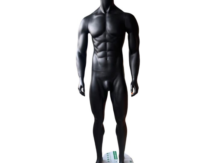 Black Matte Color Full Body Sports Athletic Muscle Body Building Male Mannequin Tonic-1