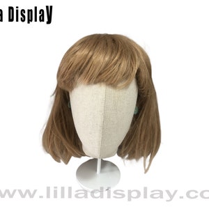 Short Wigs Display Hats Display Headband Display Jewelry Display White Base Natura Linen Female Mannequin Head Lena
