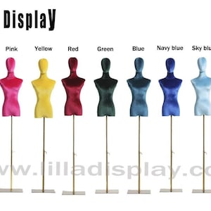 lilladisplay  cheap no arms 9 colors choice adjustable gold base velvet female dress form Sabina
