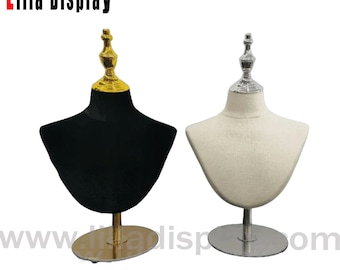 lilladisplay pinnable cucito busto manichino donna in lino naturale con spalle Jolin