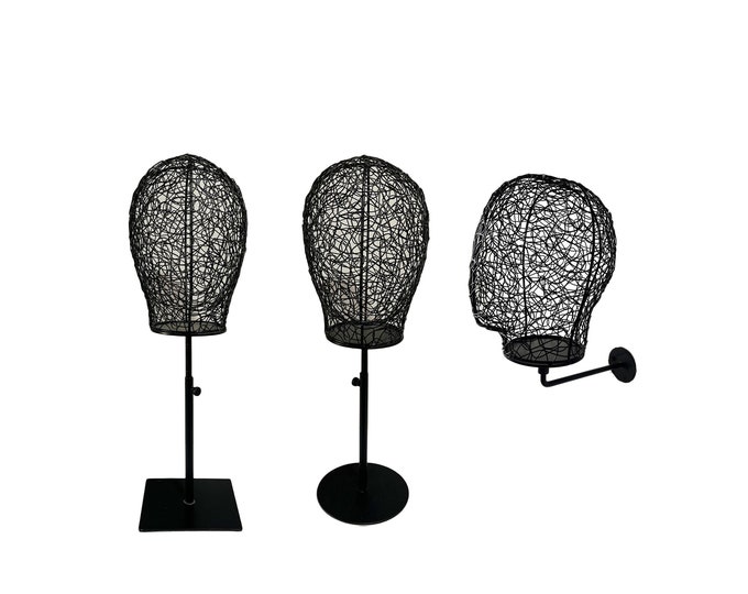 Hats Display Wigs Display Adjustable Black Base Black Metal Wire Male Mannequin Head Marcus
