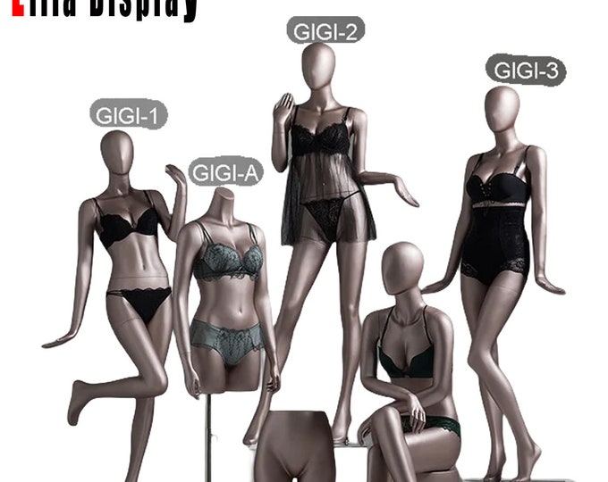 Lilladisplay champagne color lingerie display underwear pushups display abstract head female mannequin GiGI