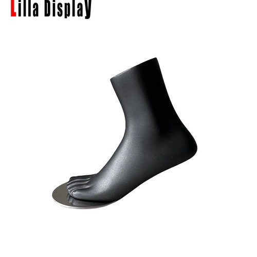 Round Silver Base Magnet Inside Black Color Realistic Fingers Female Mannequin Foot Form Giada