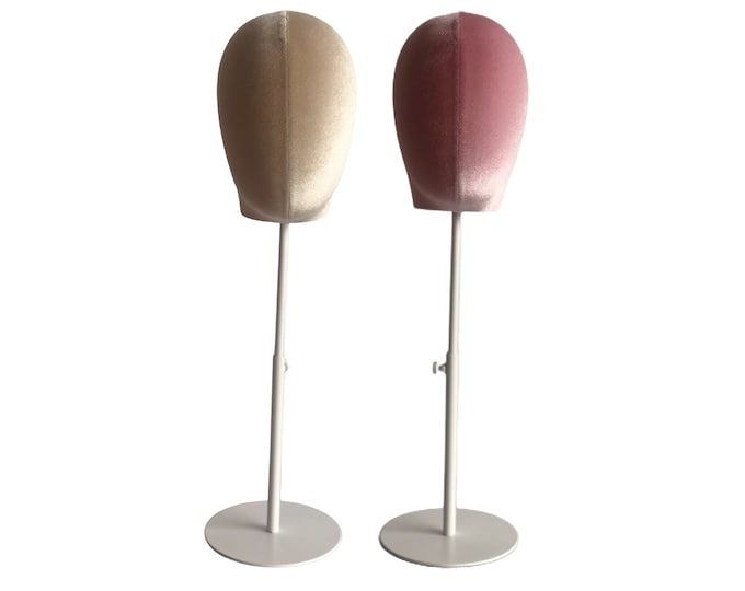 Adjustable White Base Light Pink Female Mannequin Head Jessy
