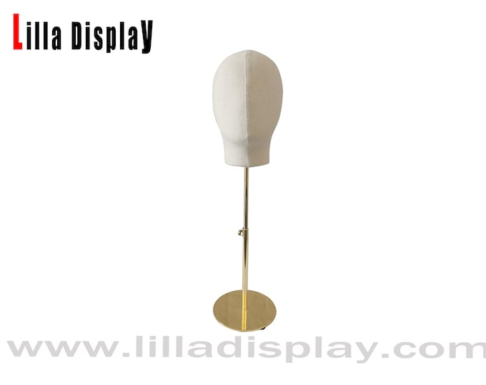 Pinnable natural linen abstract face with nose female mannequin head BW-2