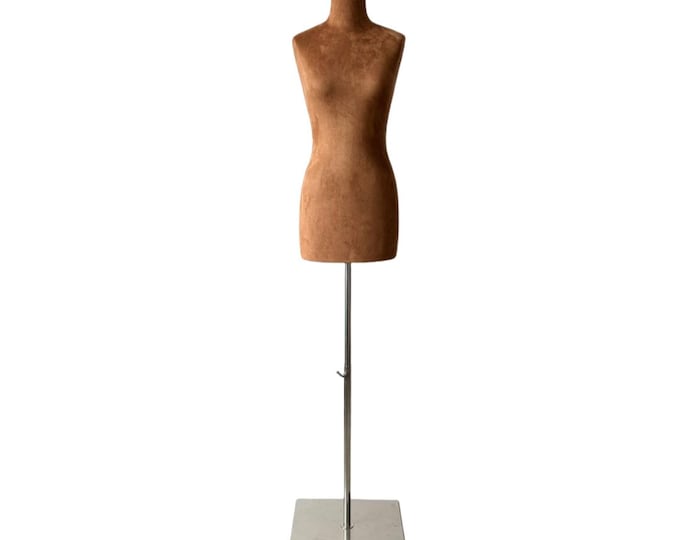 Tan Color Pinnable Wedding Dress Display Hips Size 93CM Suede Velvet Female Mannequin Dress Form Virginia