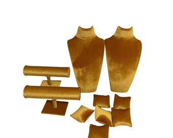 Gold Color Velvet Jewelry Store Necklace Display Bracelet Display Stands JS01