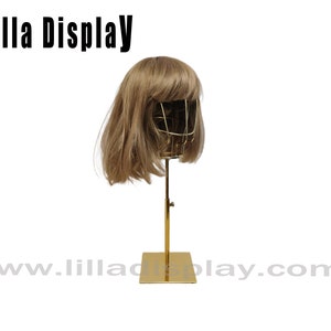 lilladisplay hauteur réglable base en or fil d'or tête de mannequin femme L03 image 2