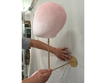 25cm Gold Wall Mounted Wigs Stand Personalized 99 Colors Light Pink Velvet Female Mannequin Head Jennie