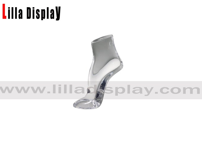 Clear Plexi Acrylic 12cm High Heel Shoes Display Stand  Mannequin Foot Form AF-7