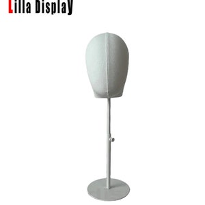 Lilladisplay Adjustable White Base Offwhite Canvas Female Mannequin Head Chelsea