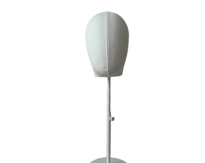 Lilladisplay Adjustable White Base Offwhite Canvas Female Mannequin Head Chelsea