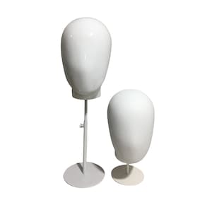 Espositore per cappelli Espositore per cerchietti Base bianca regolabile Testa di manichino femminile bianca Abigal