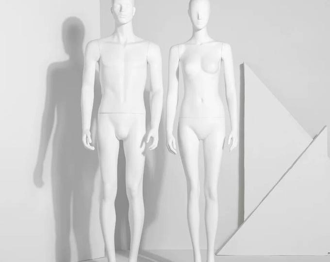 Full Body Standing Abstract Face White Color Female Mannequin Elise