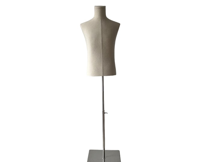 Adjustable Gold Base NO Arms Flat Linen Cover Male Linen Mannequin Dress Form Frank