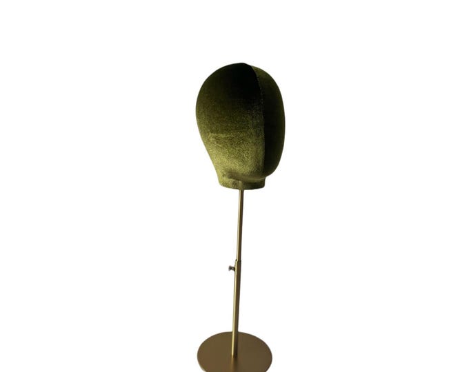 Wigs Display Headband Display Adjustable Bronze Base Olive Green Velvet Female Mannequin Head Olivia
