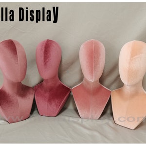 personalized 99 colors velvet unisex sewing mannequin head with shoulders Robin
