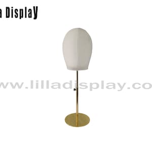 Pinnable sewing 59cm head size adjustable gold base male mannequin head MH01