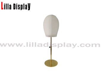 Pinnable sewing 59cm head size adjustable gold base male mannequin head MH01