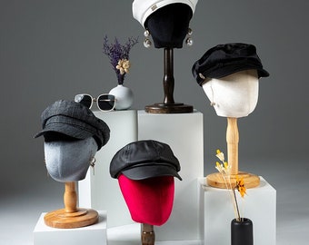 Personalized 99 colors Wooden Base Velvet Female Mannequin Head Jessy