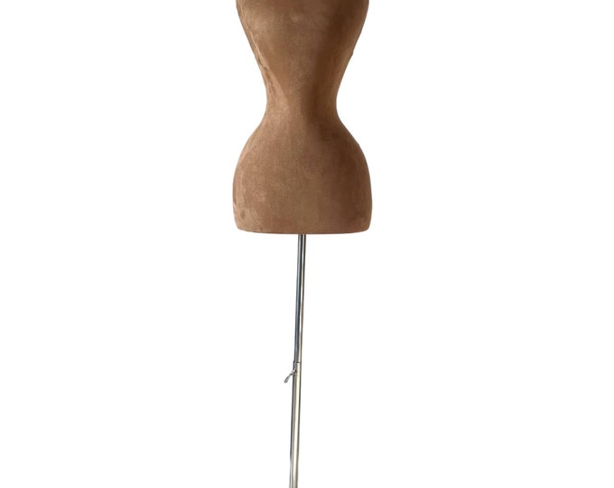 Tan Color Suede Velvet Wasp Waist Female Mannequin Dress Form  Vanessa