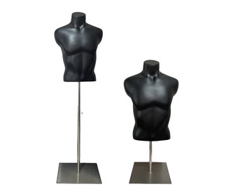 Adjustable Siver Base Black Sports Male Mannequin Torso Manus