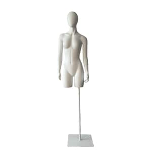Lingerie Underwear Display Adjustable White Base White Matt Female Mannequin Long Torso Belinda