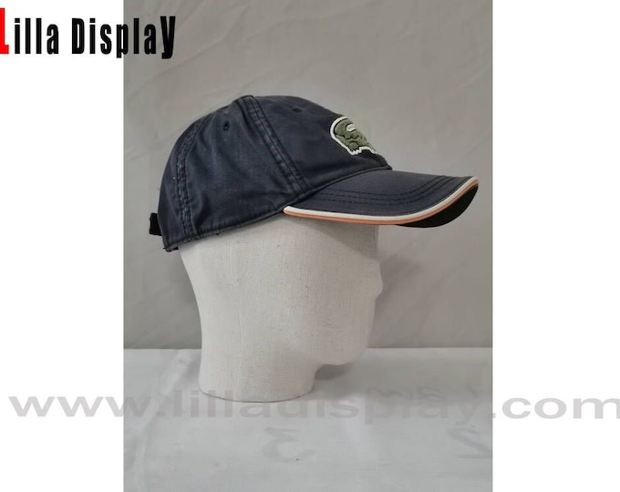 10 inch height free standing natural linen abstract face mannequin head for caps display vivi