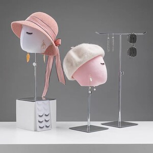 Wgs Dsplay Hats Dsplay 33cm Pnk Color Velvet Female Mannequn Head