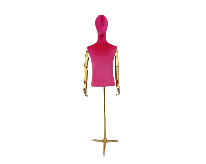 Personalized 99 Colors Egghead Colored Velvet Mannequin Male Dress Form James